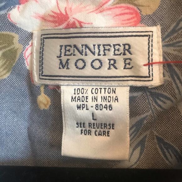 Jennifer Moore L tropical maxi dress cotton 1980s summer - Picture 4 of 7